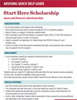 Start Here Scholarship Quick Help Guide