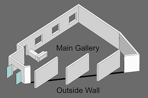 3D Gallery Sketch Outside Gallery Walls Open
