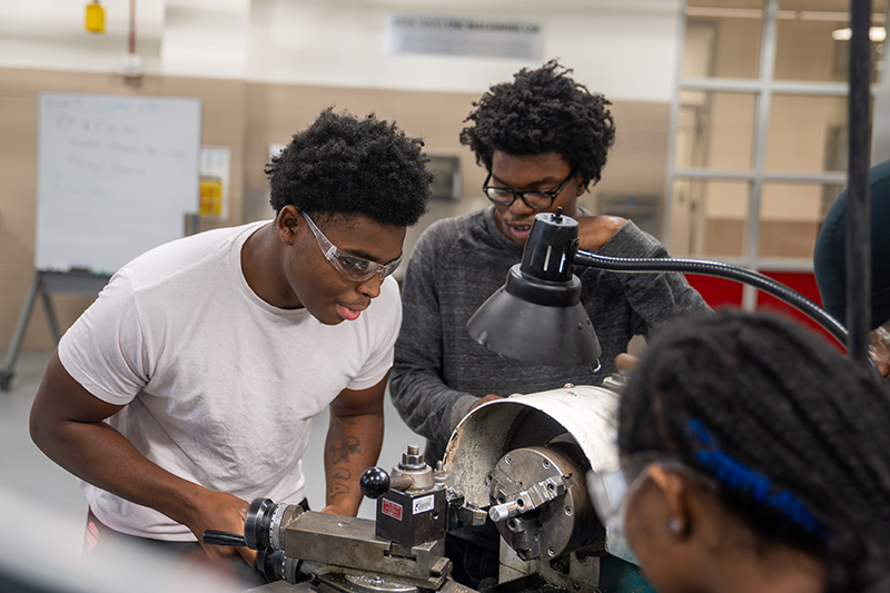 Preston Reasonover, left, and Carlos Nesbitt were among 11 students who completed the Harbor Pre-Apprenticeship class at Owens.
