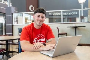 Owens nursing student Caiden Nauth studies at the Findlay-area Campus.