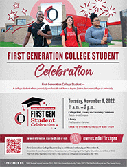 First Gen Student Celebration flyer