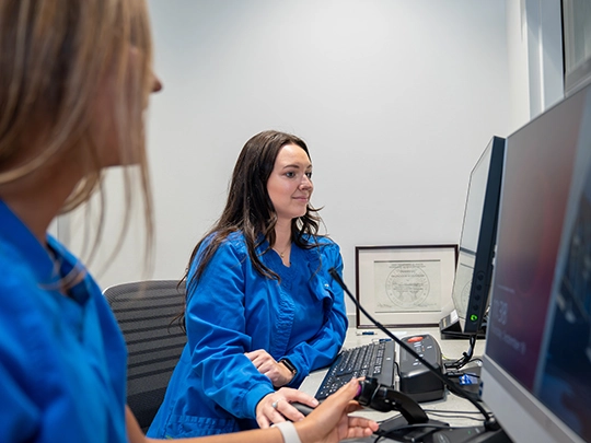 Radiography Program students at desk