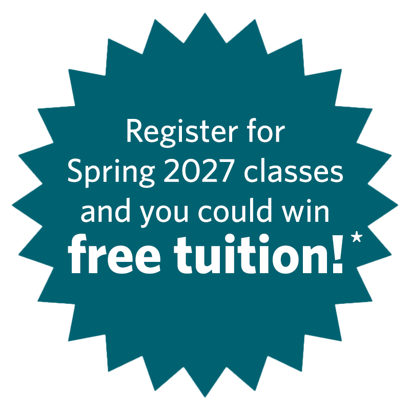 Register for Spring 2027 classes and you could win free tuition starburst