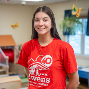 photo of sarah wearing red shirt